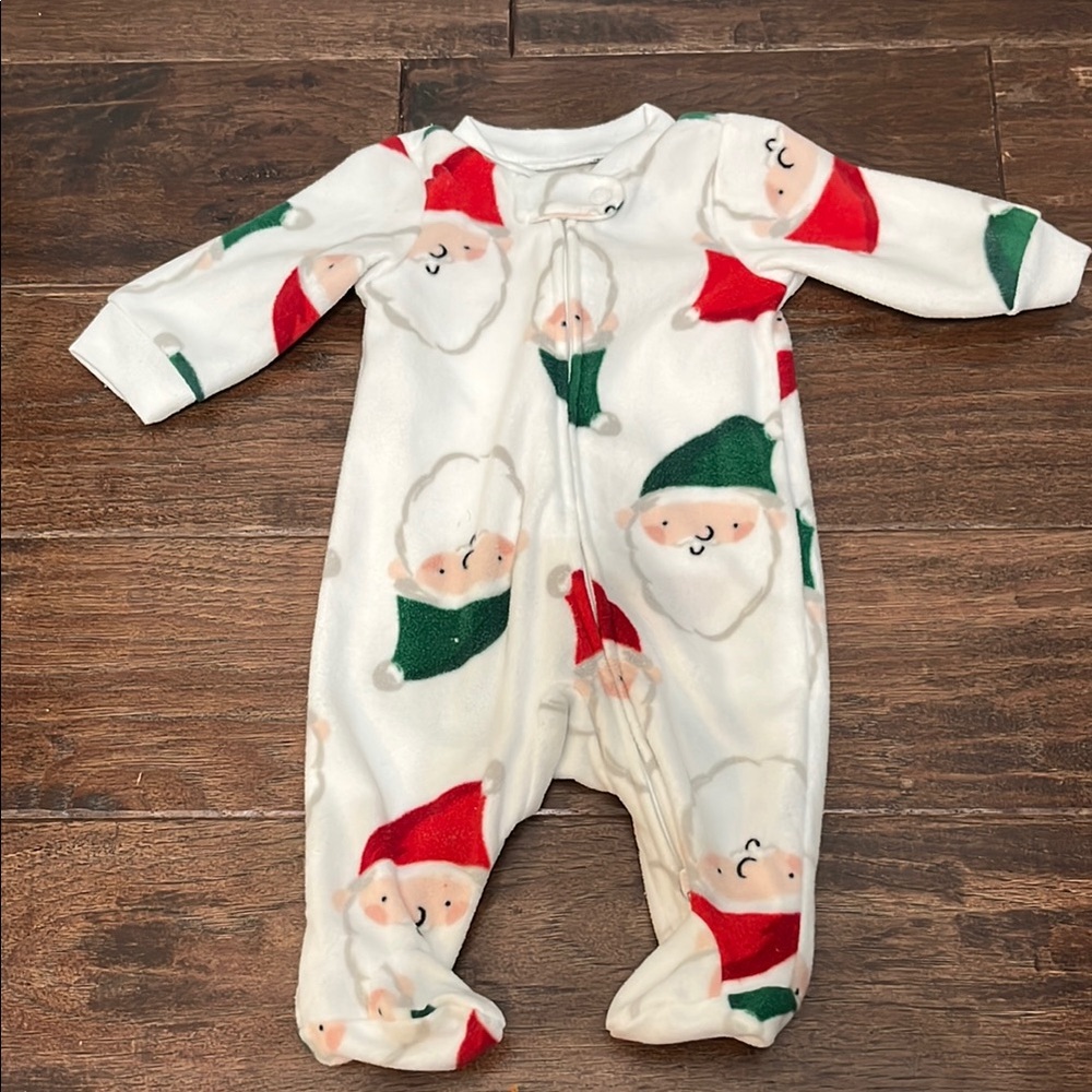 White and Red Footies with Festive Santa Design